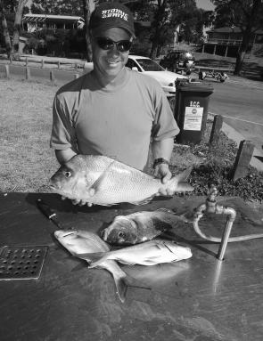 Mark Finney with a couple of nice reds taken in Jervis Bay on soft plastics. Don't ask him where because he won't say.